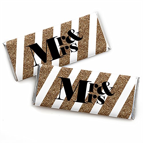 Algopix Similar Product 15 - Mr  Mrs  Gold  Candy Bar Wrappers