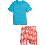 Algopix Similar Product 20 - SwimZip Boys Short Sleeve Rash Guard