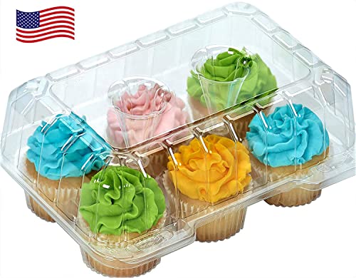 Algopix Similar Product 17 - Decony Cupcake Boxes 6 Count  MADE IN