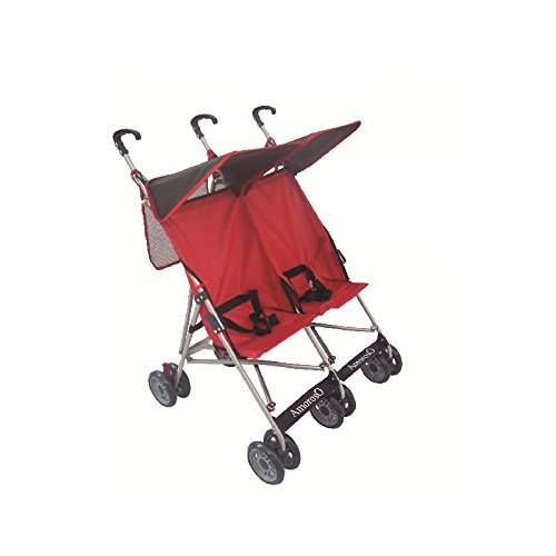 Algopix Similar Product 6 - Amoroso Twin Baby Stroller, Black/Red