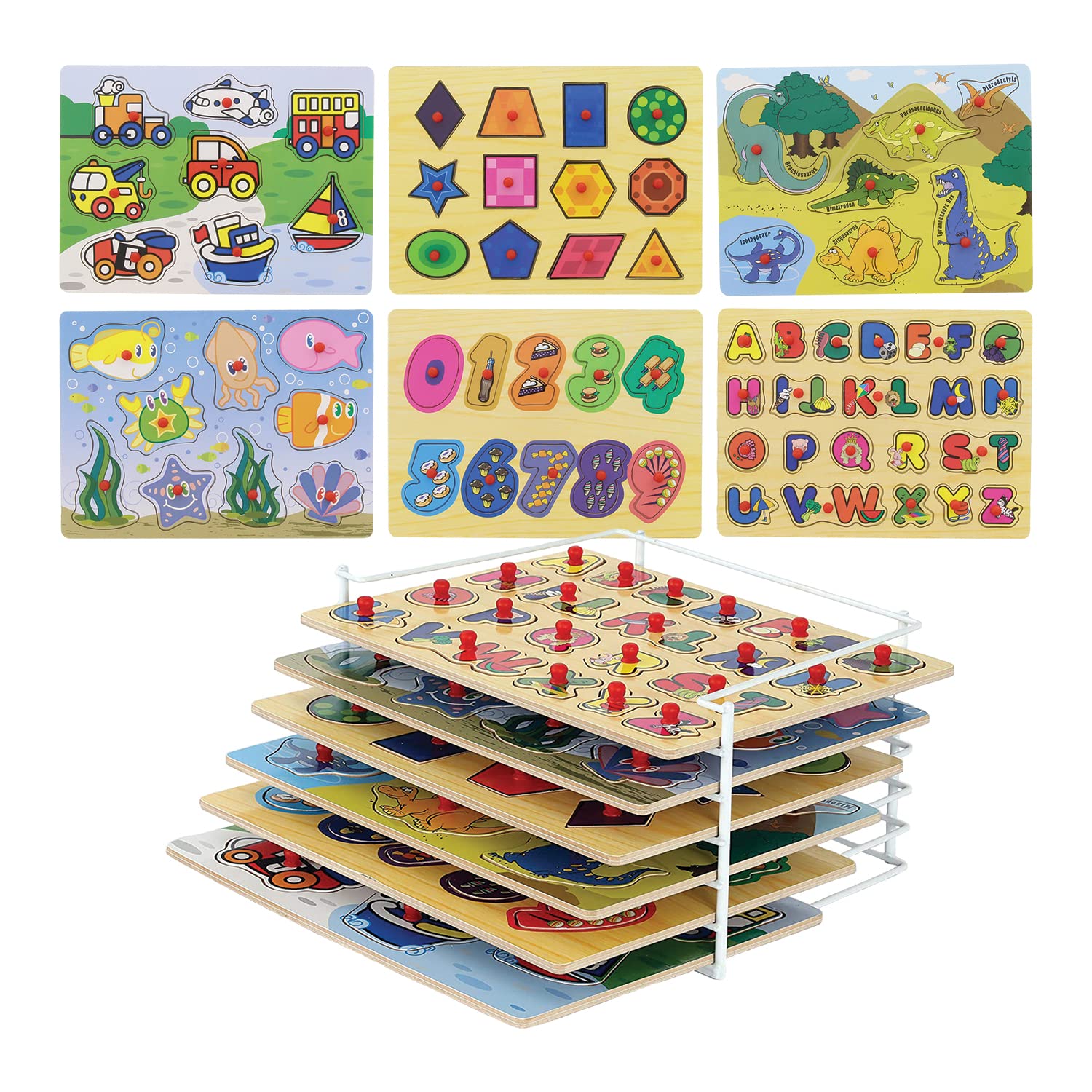 Algopix Similar Product 18 - Etna Products Wooden Puzzles Set