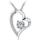 Algopix Similar Product 14 - Heart Necklace 14K White Gold Plated