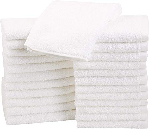 Algopix Similar Product 10 - Amazon Basics 100 Cotton Washcloths