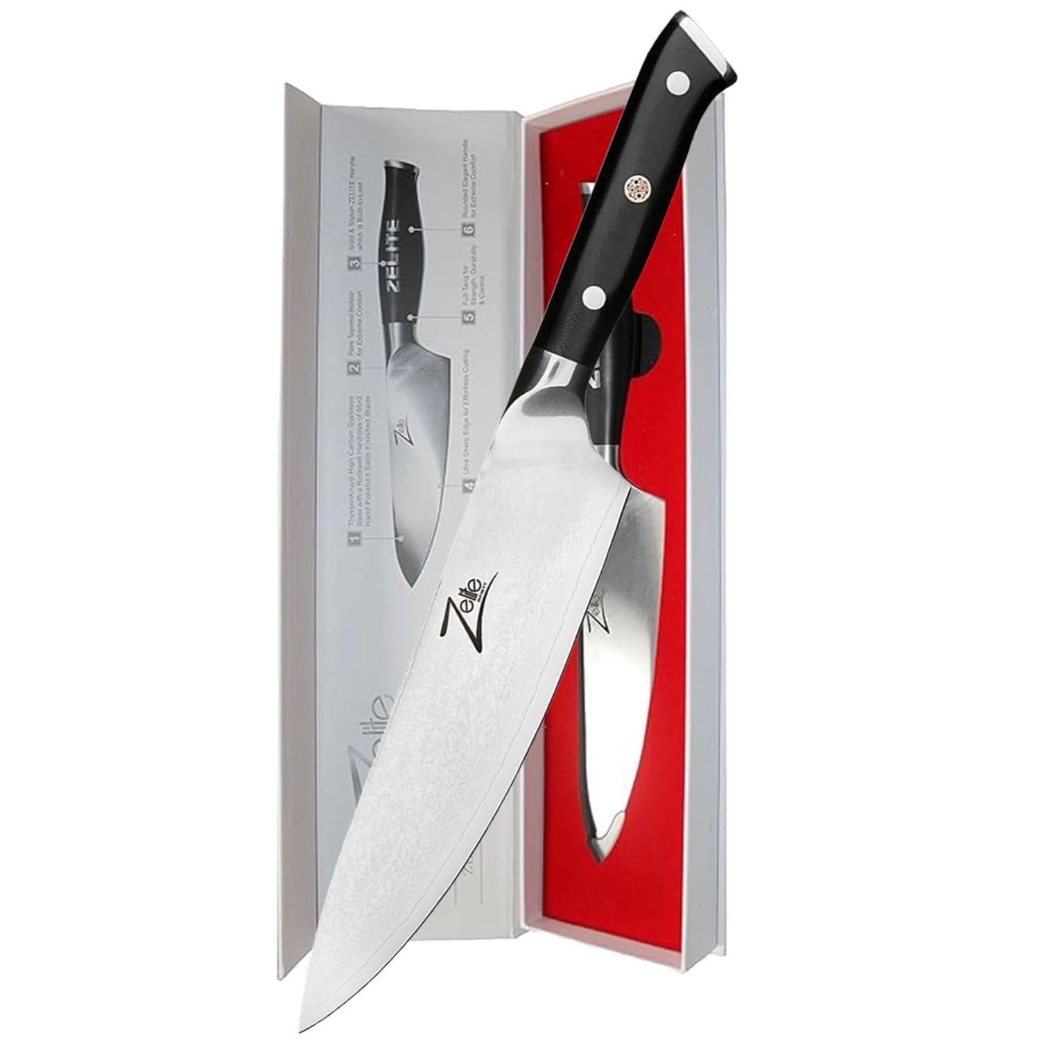Algopix Similar Product 17 - Zelite Damascus Chef Knife 8 Inch 