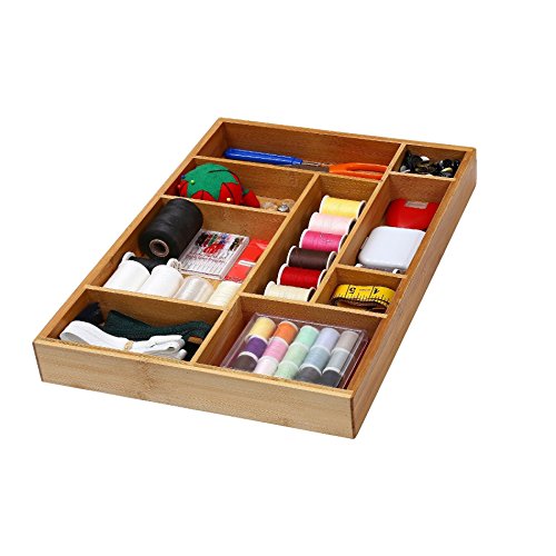 Algopix Similar Product 1 - YBM Home Bamboo Junk Drawer Organizer