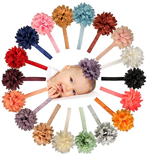 Algopix Similar Product 6 - Chiffon Petal Flower Baby Headband Set 