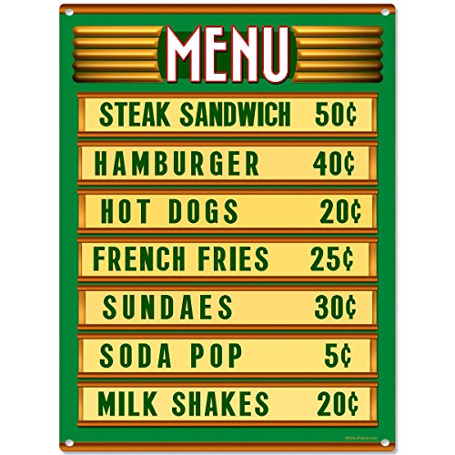 Algopix Similar Product 5 - Diner Menu Board Price List Metal