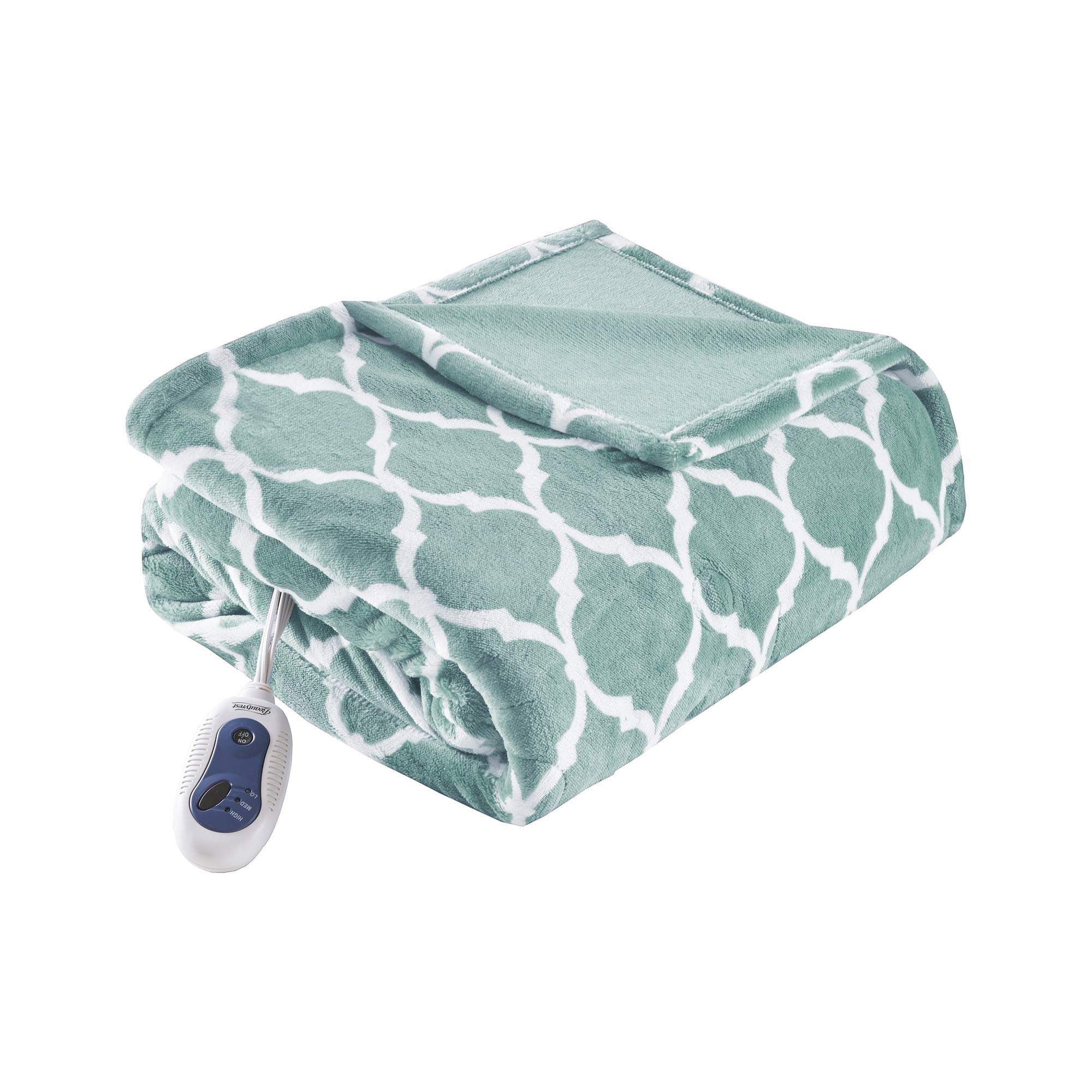 Algopix Similar Product 8 - Beautyrest Ogee Printed Plush Electric