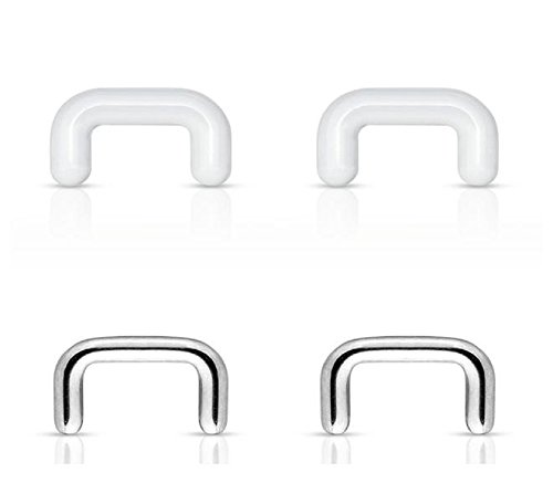 Algopix Similar Product 1 - 4pcs Clear Acrylic and Steel Septum