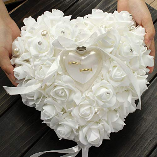 Algopix Similar Product 15 - Yosoo Wedding Ring Pillow Heart Box