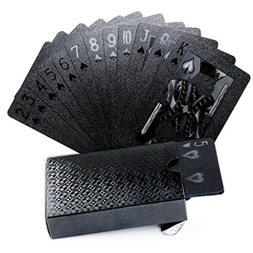 Algopix Similar Product 2 - Joyoldelf Cool Black Foil Poker Playing