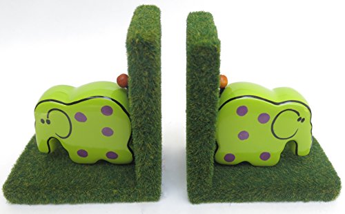 Algopix Similar Product 17 - Bookends Green Elephants Decor Home