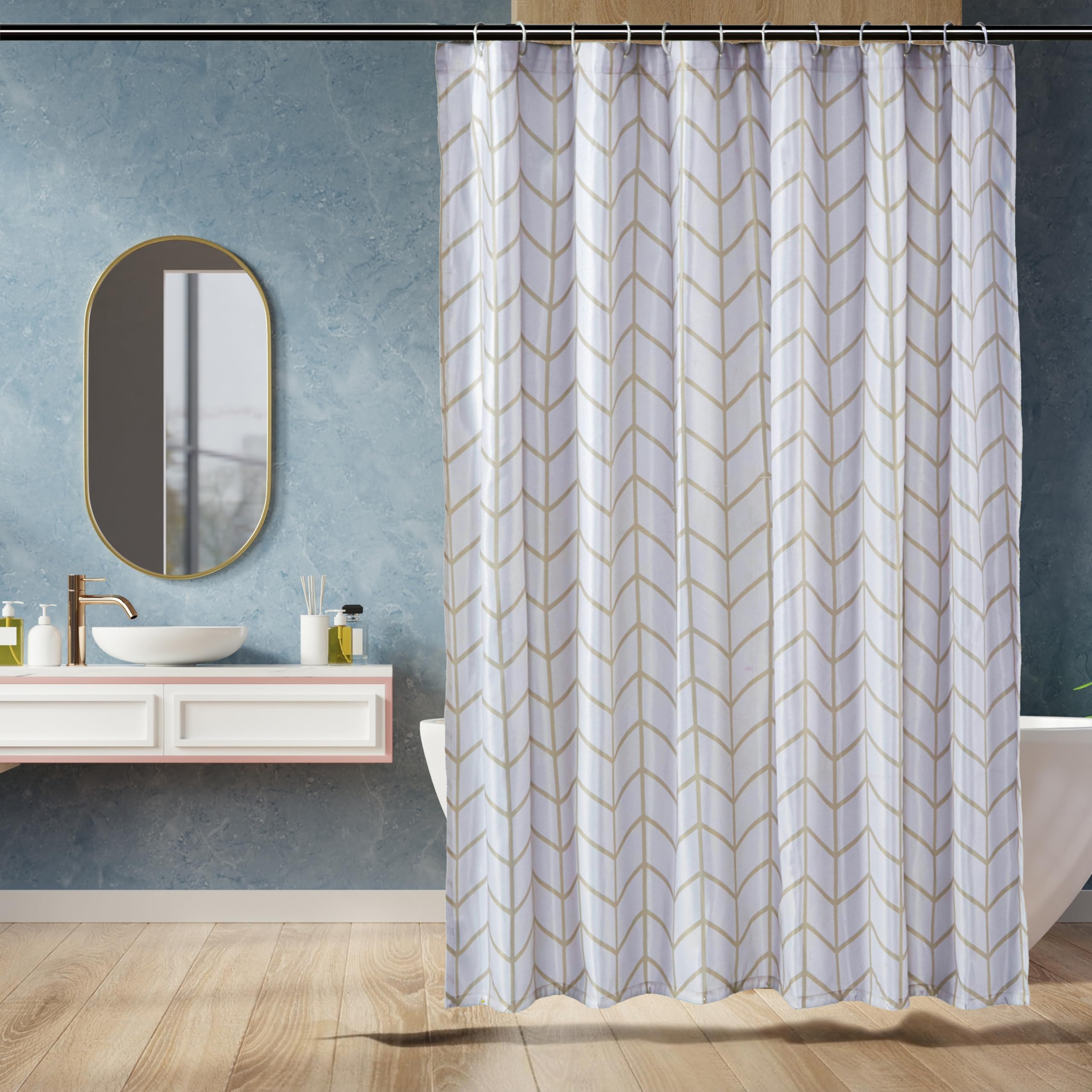 Algopix Similar Product 12 - Amazon Basics Bathroom Shower Curtain