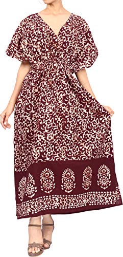 Algopix Similar Product 4 - LA LEELA Womens Maxi Caftan Nightwear