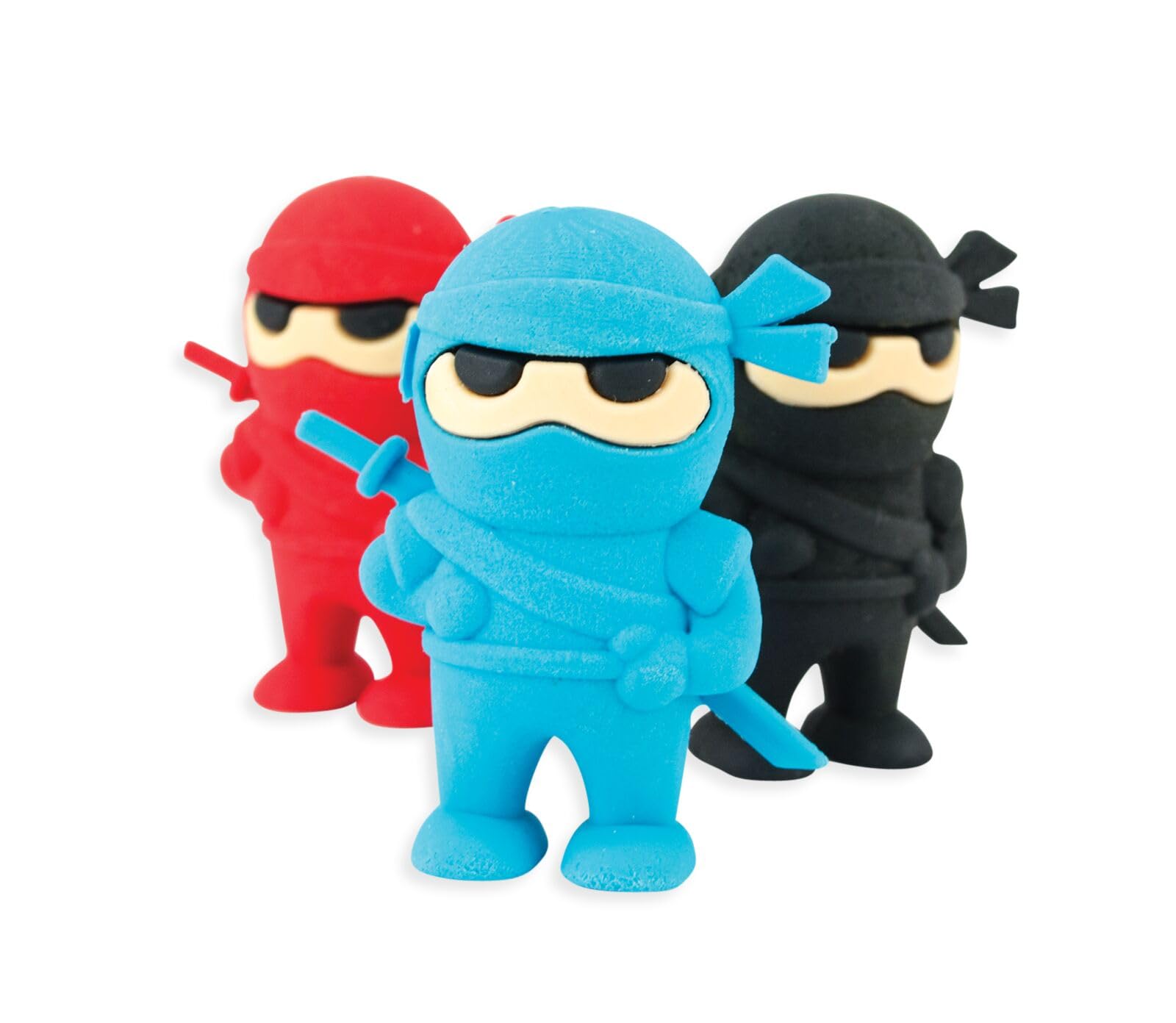 Algopix Similar Product 4 - OOLY Ninja Erasers Set of 3 Blue