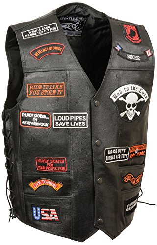 Algopix Similar Product 18 - Event Leather Mens 23 Patches Vest
