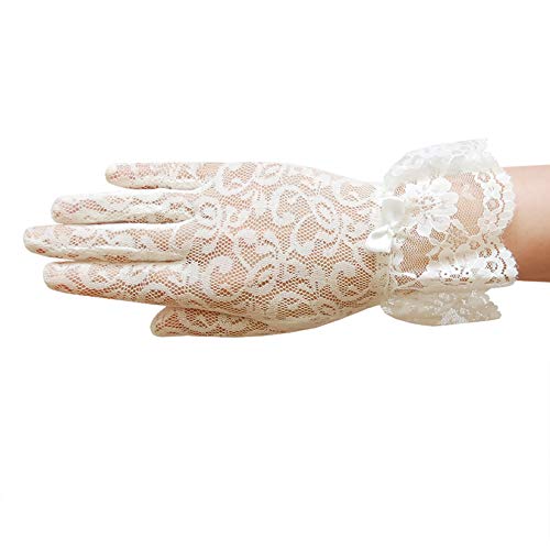 Algopix Similar Product 17 - ZAZA BRIDAL Stretch floral lace gloves