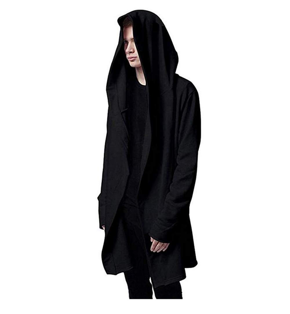 Algopix Similar Product 18 - Mens Casual Long Hooded Cardigan Large
