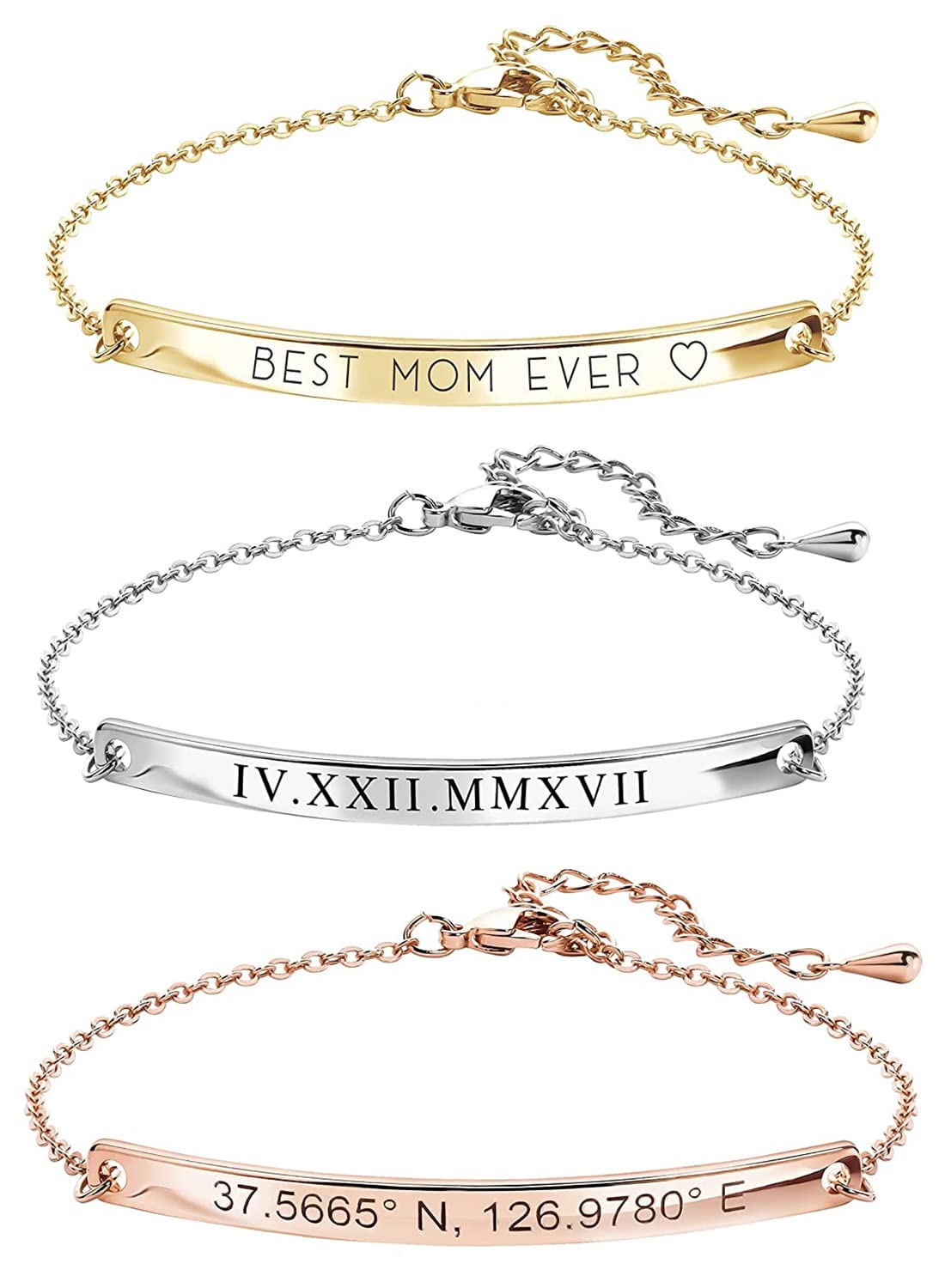 Algopix Similar Product 17 - Custom Name Bracelet Coordinate