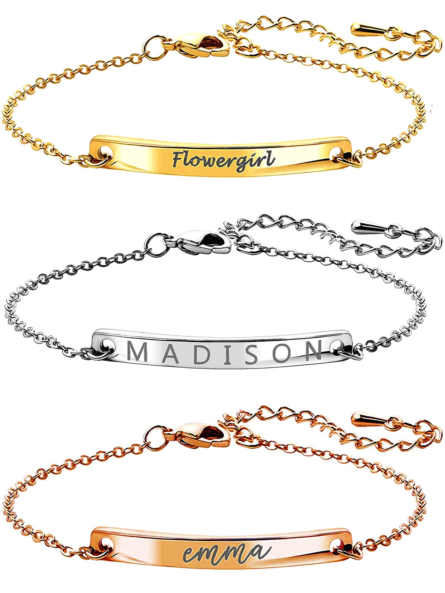 Algopix Similar Product 17 - Dainty Name Bar Bracelet in Handmade