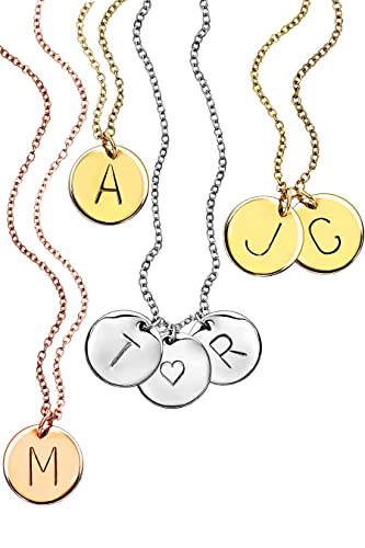 Algopix Similar Product 7 - Delicate Initial Disc Necklace Mothers