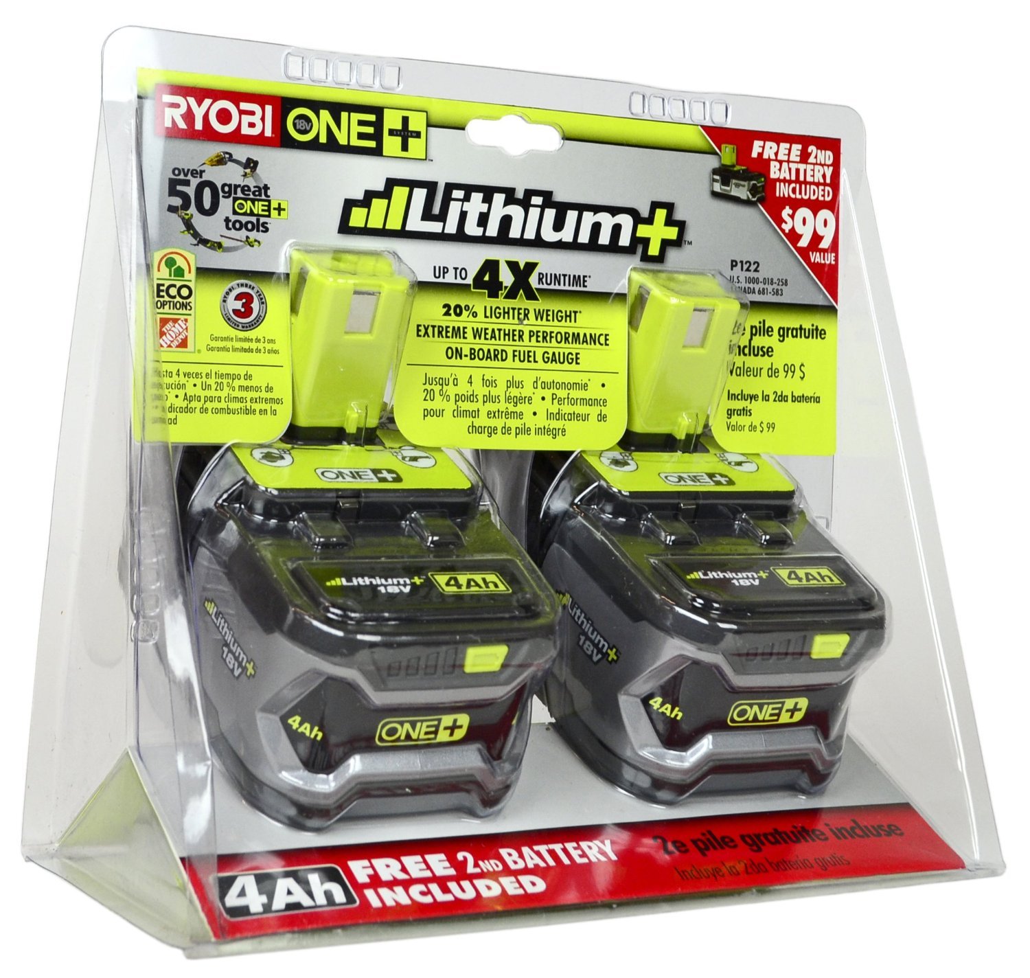 Algopix Similar Product 2 - Ryobi 18Volt ONE LithiumIon 40 Ah