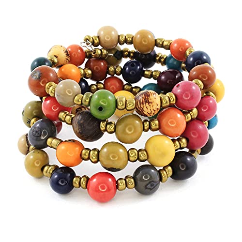 Algopix Similar Product 16 - Colorful Memory Wire Bracelet with Acai