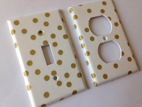 Algopix Similar Product 2 - Gold White Polka Dots Light Switch