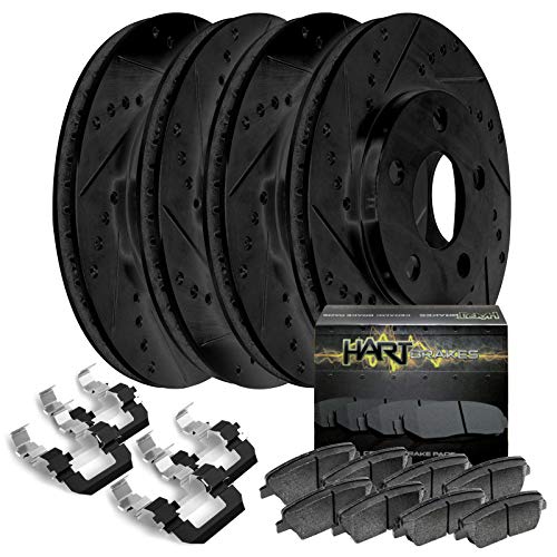 Algopix Similar Product 12 - FULL KIT BLACK HART DRILLED SLOTTED