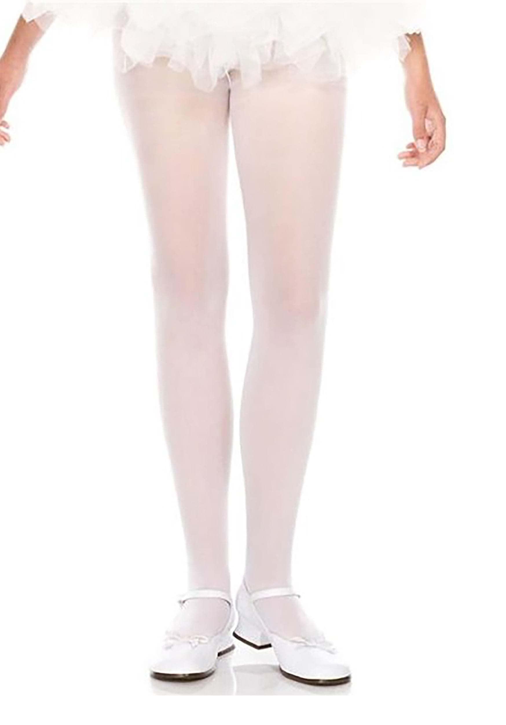 Algopix Similar Product 3 - Music Legs Girls Opaque White Tights