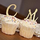 Algopix Similar Product 13 - Initial Letter Cupcake Toppers Set of
