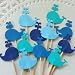Algopix Similar Product 18 - Whale Cupcake Toppers  NEW Larger Size