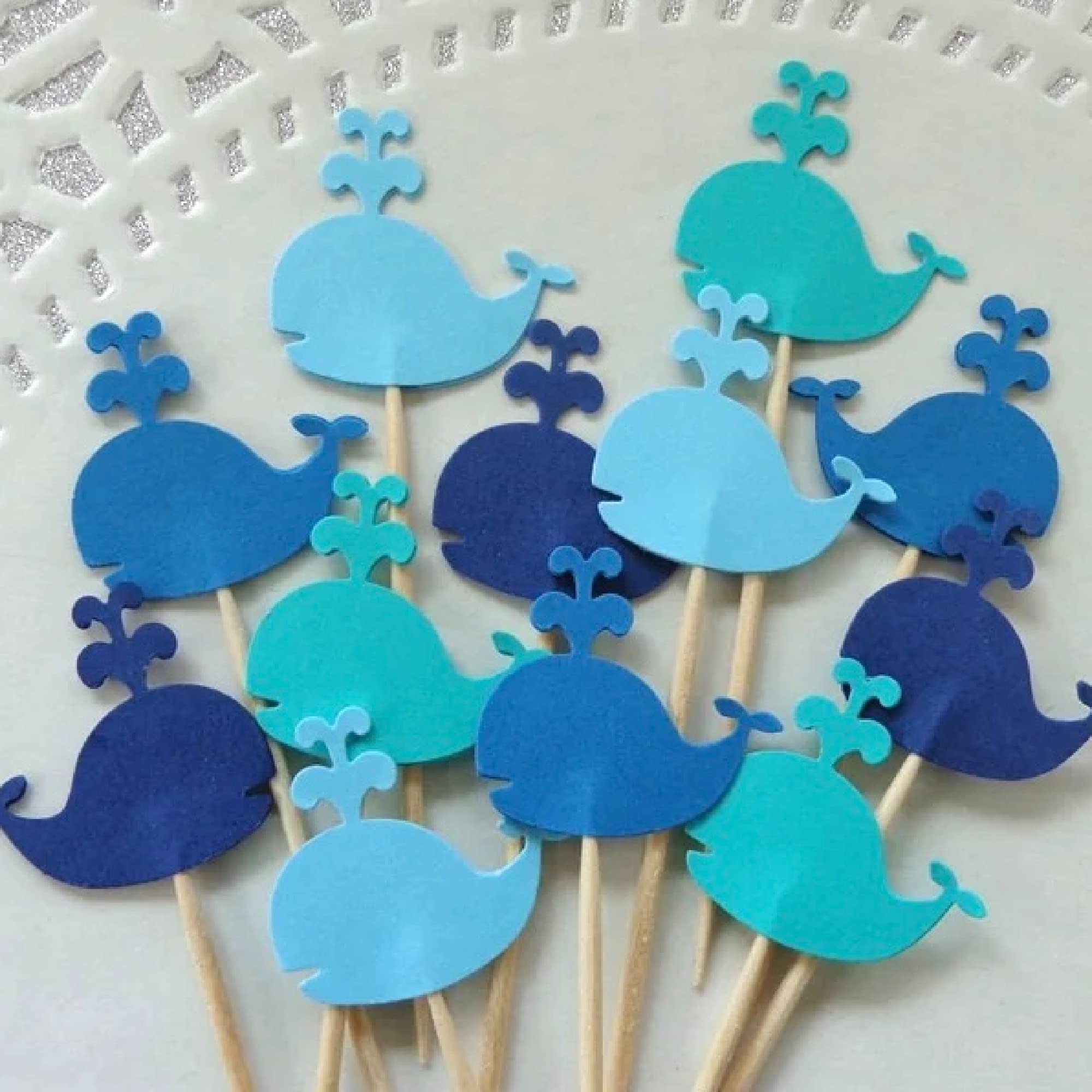 Algopix Similar Product 13 - Whale Cupcake Toppers  NEW Larger Size