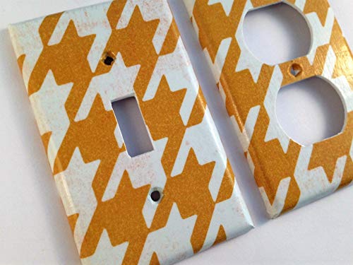 Algopix Similar Product 15 - Gold Houndstooth Light Switch Cover