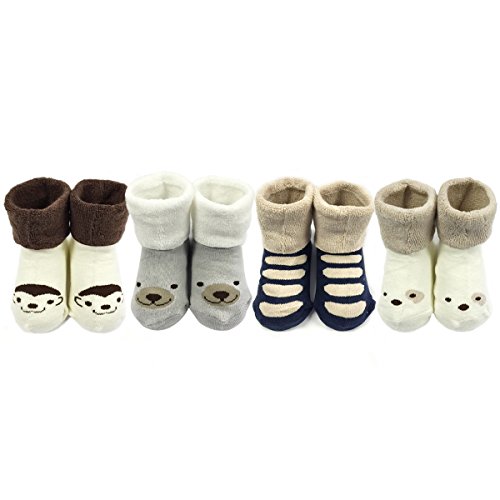 Algopix Similar Product 15 - Wrapables Thick Animal Face Socks for