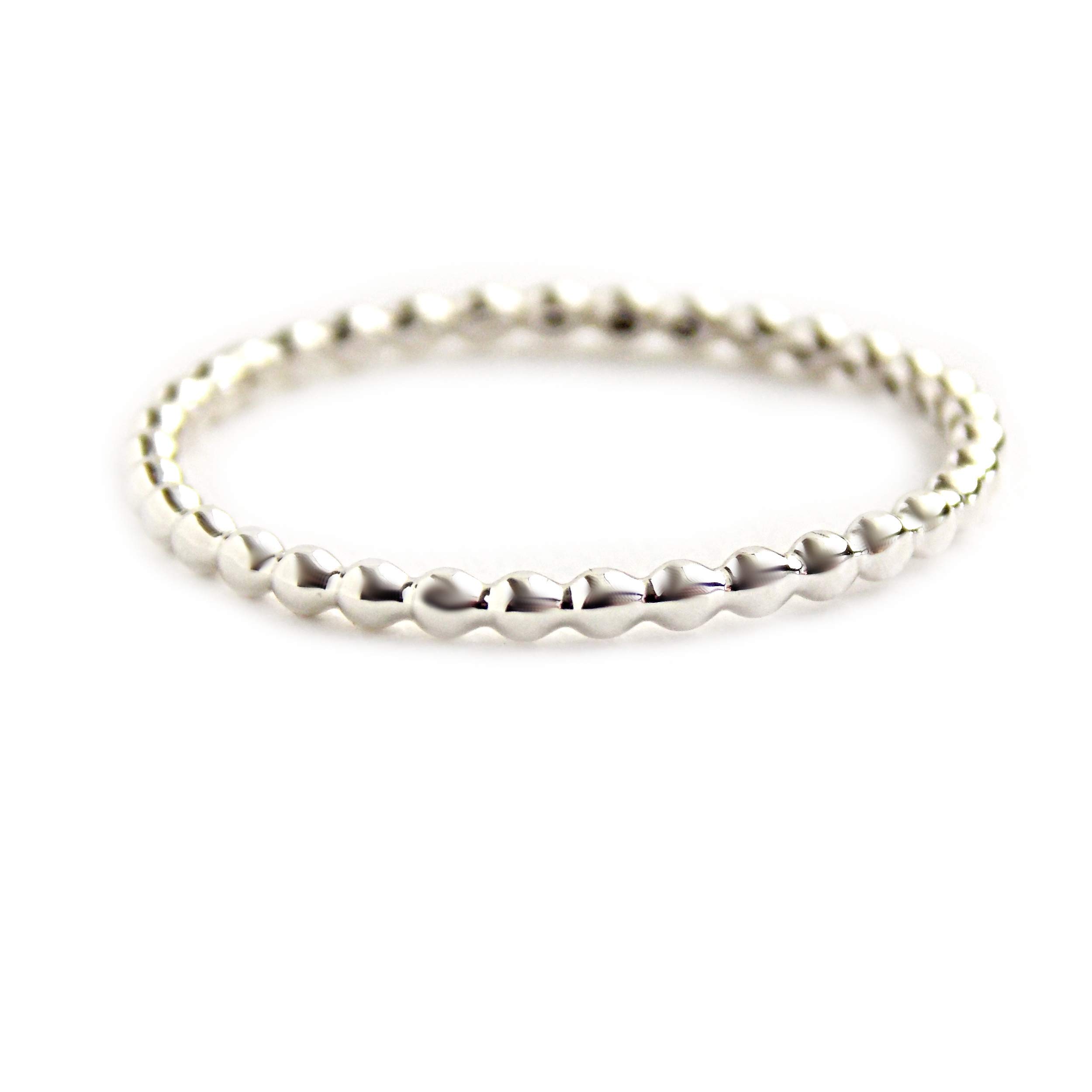 Algopix Similar Product 15 - Beaded Stacking Ring sterling silver