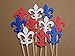 Algopix Similar Product 20 - Fleur De Lis Cupcake Toppers in Red
