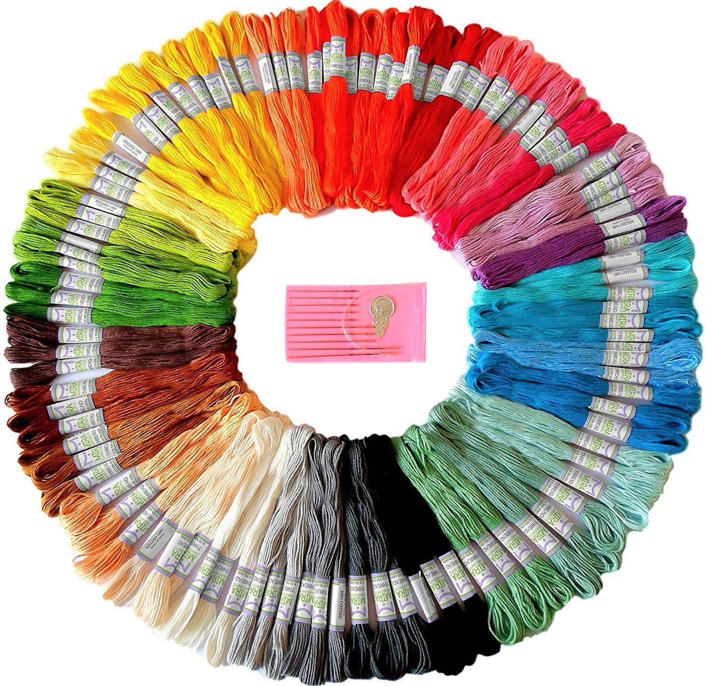 Algopix Similar Product 2 - Premium Rainbow Color Embroidery Floss