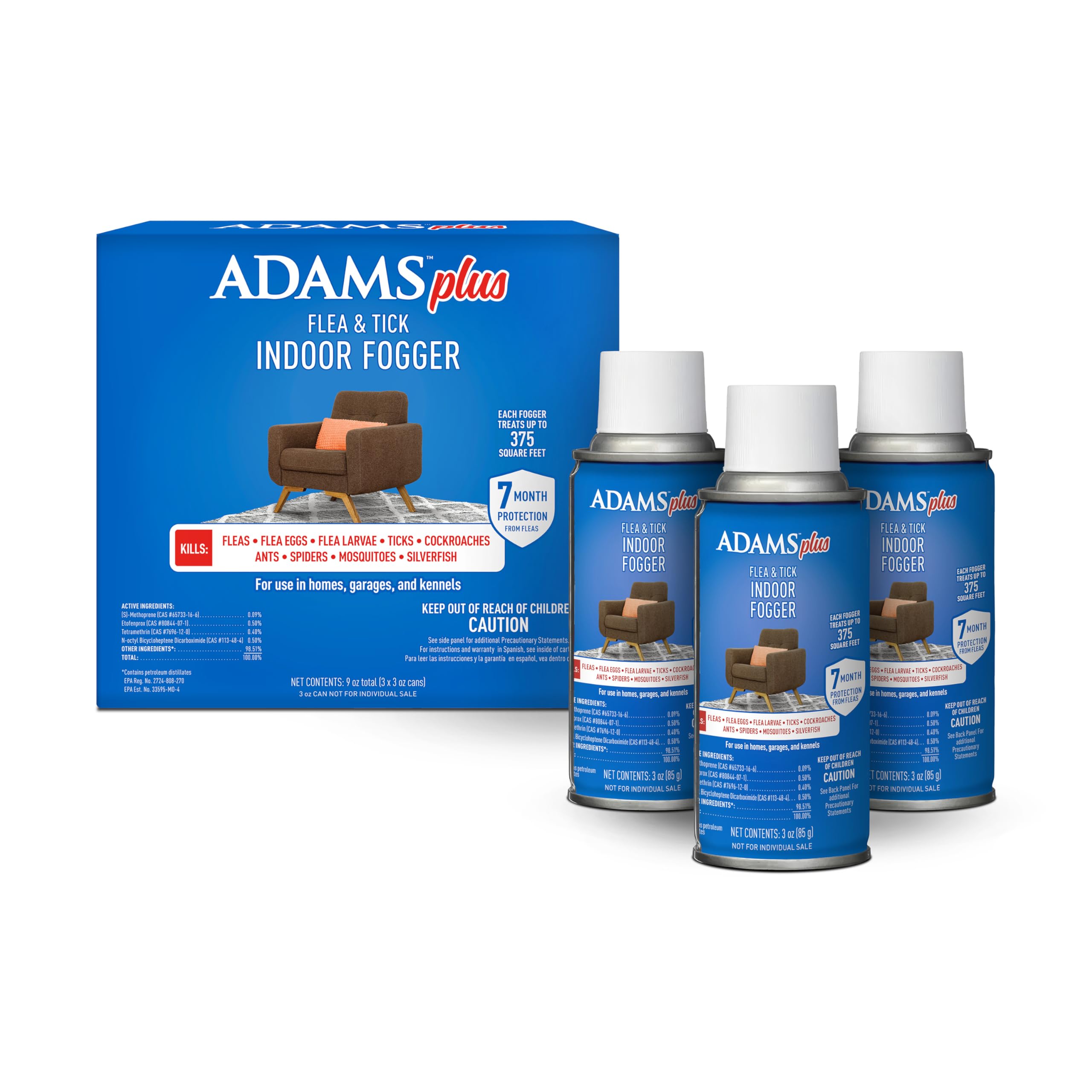 Algopix Similar Product 5 - ADAMS Plus Flea Tick Indoor Fogger 3
