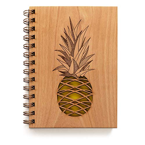 Algopix Similar Product 17 - Pineapple Wood Journal Notebook