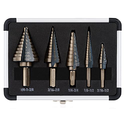 Algopix Similar Product 2 - ZELCAN Step Drill Bits HSS 5PCS