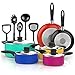 Algopix Similar Product 14 - Vremi 15 Piece Nonstick Cookware Set 
