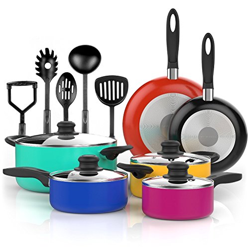 Algopix Similar Product 2 - Vremi 15 Piece Nonstick Cookware Set 