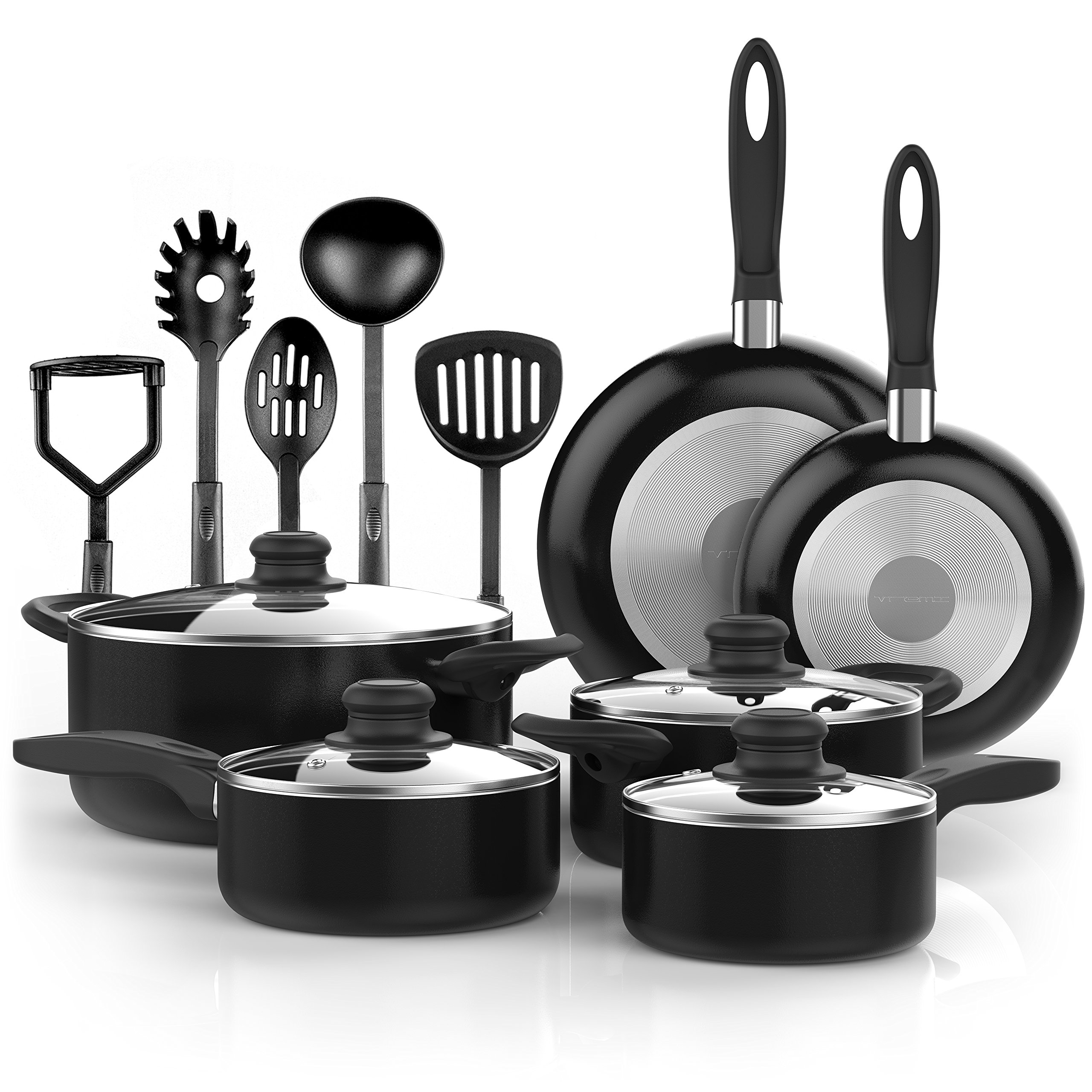 Algopix Similar Product 17 - Vremi 15 Piece Nonstick Cookware Set 