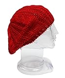 Algopix Similar Product 10 - Soft Thick Knitted Crochet Tam (Red)