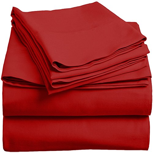 Algopix Similar Product 2 - U.S. Polo Assn. Microfiber Sheet Set Red