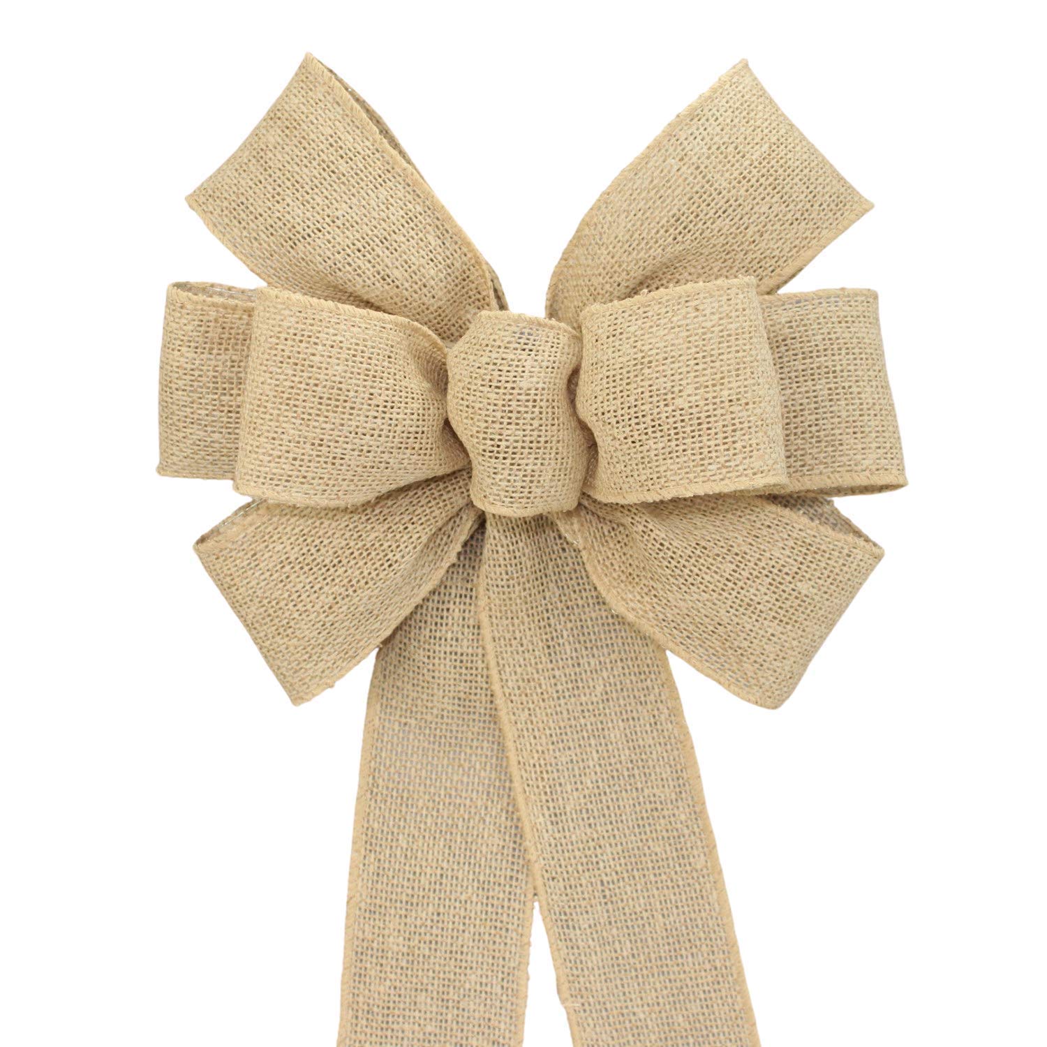 Algopix Similar Product 12 - Natural Burlap Handcrafted Wreath Bow