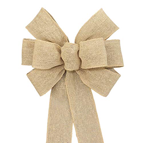 Algopix Similar Product 15 - Natural Burlap Handcrafted Wreath Bow