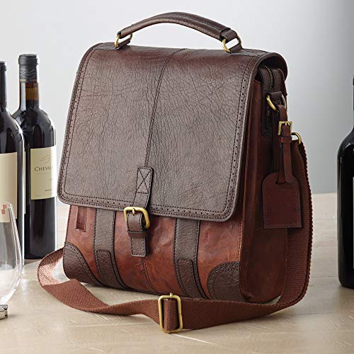 Algopix Similar Product 8 - 3-Bottle Leather BYO Wine Bag