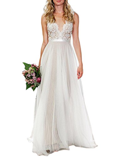 Algopix Similar Product 7 - Ikerenwedding Womens VNeck Aline